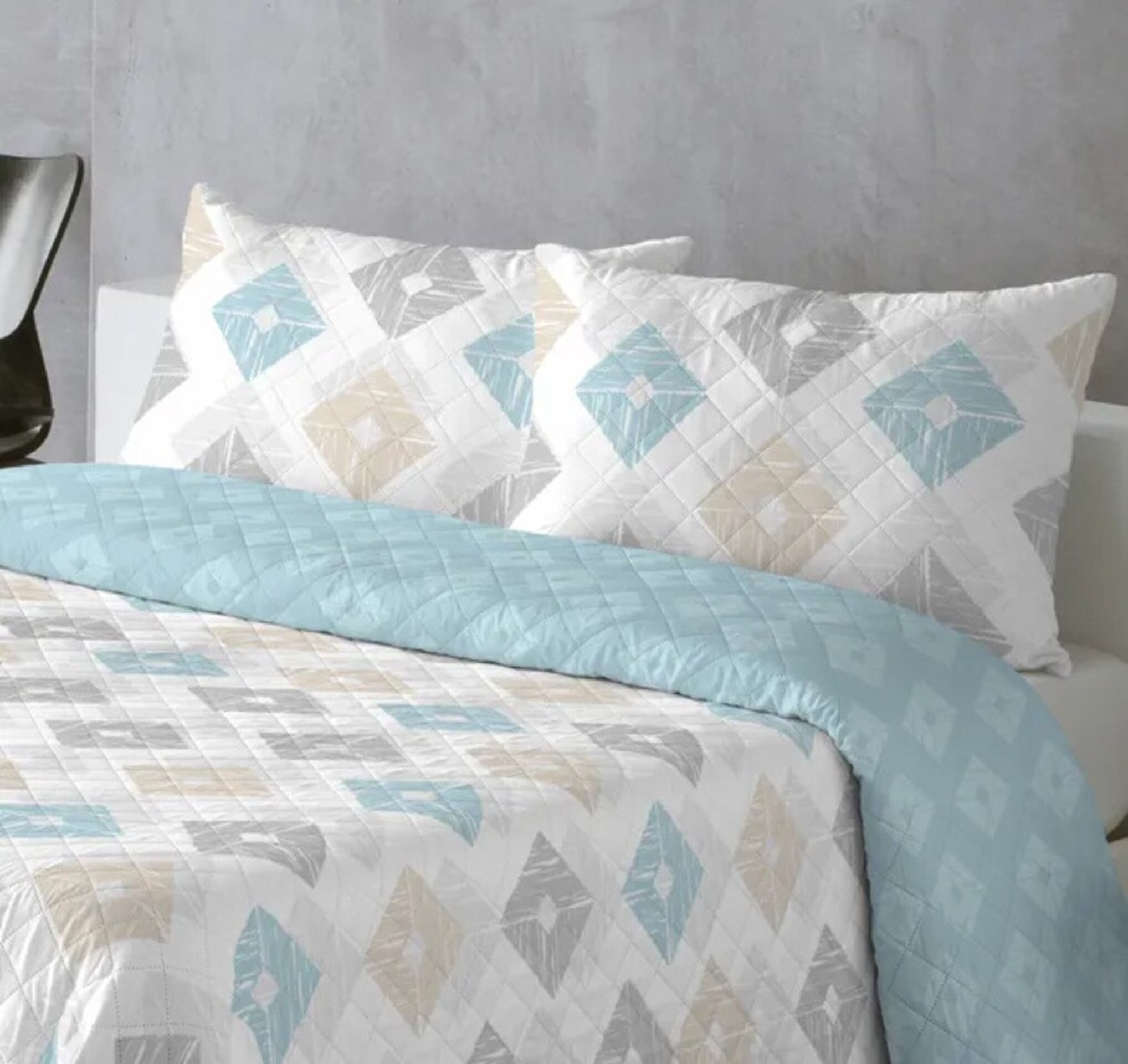 Colcha Rombos Azul - 3