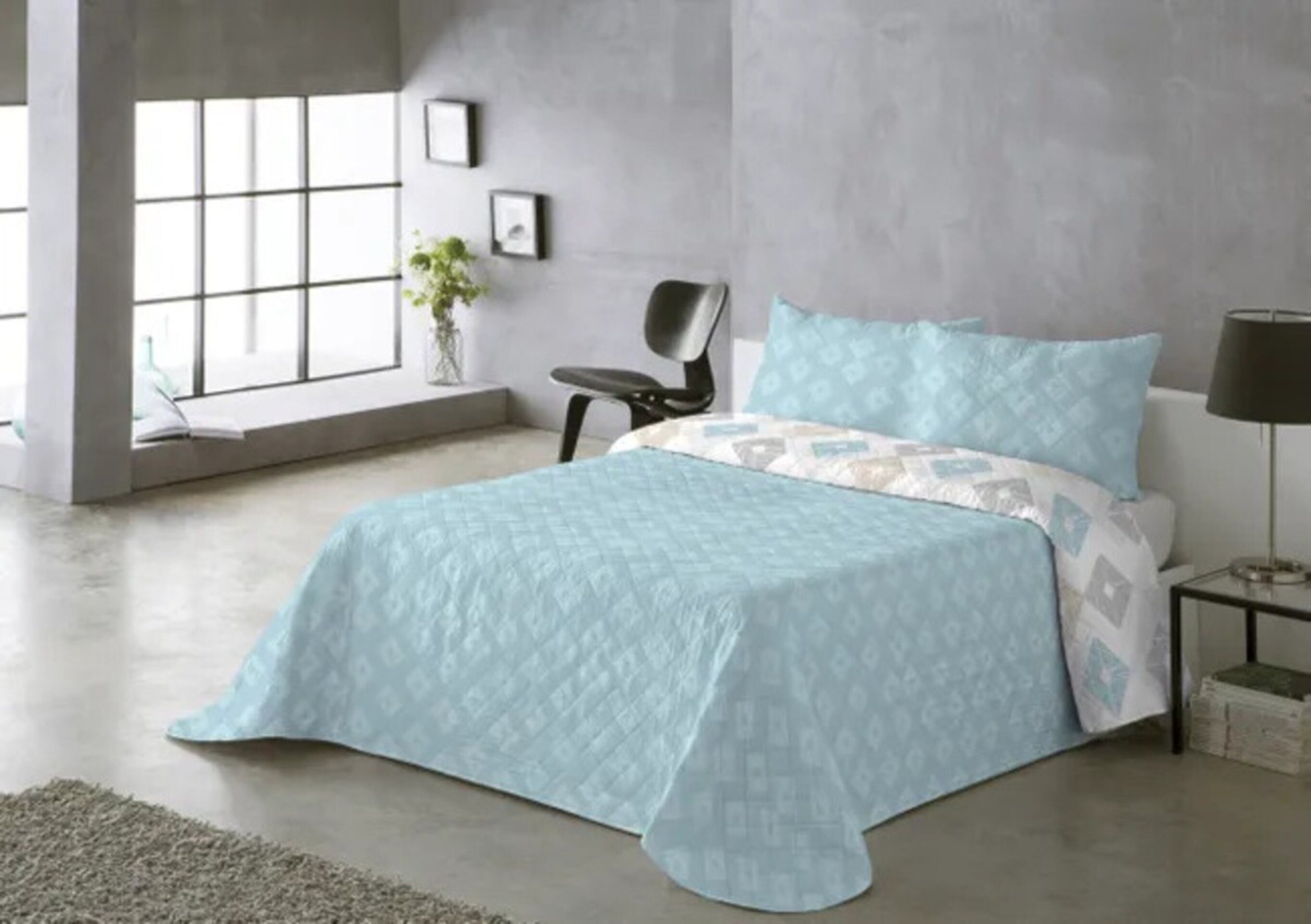 Colcha Rombos Azul - 2