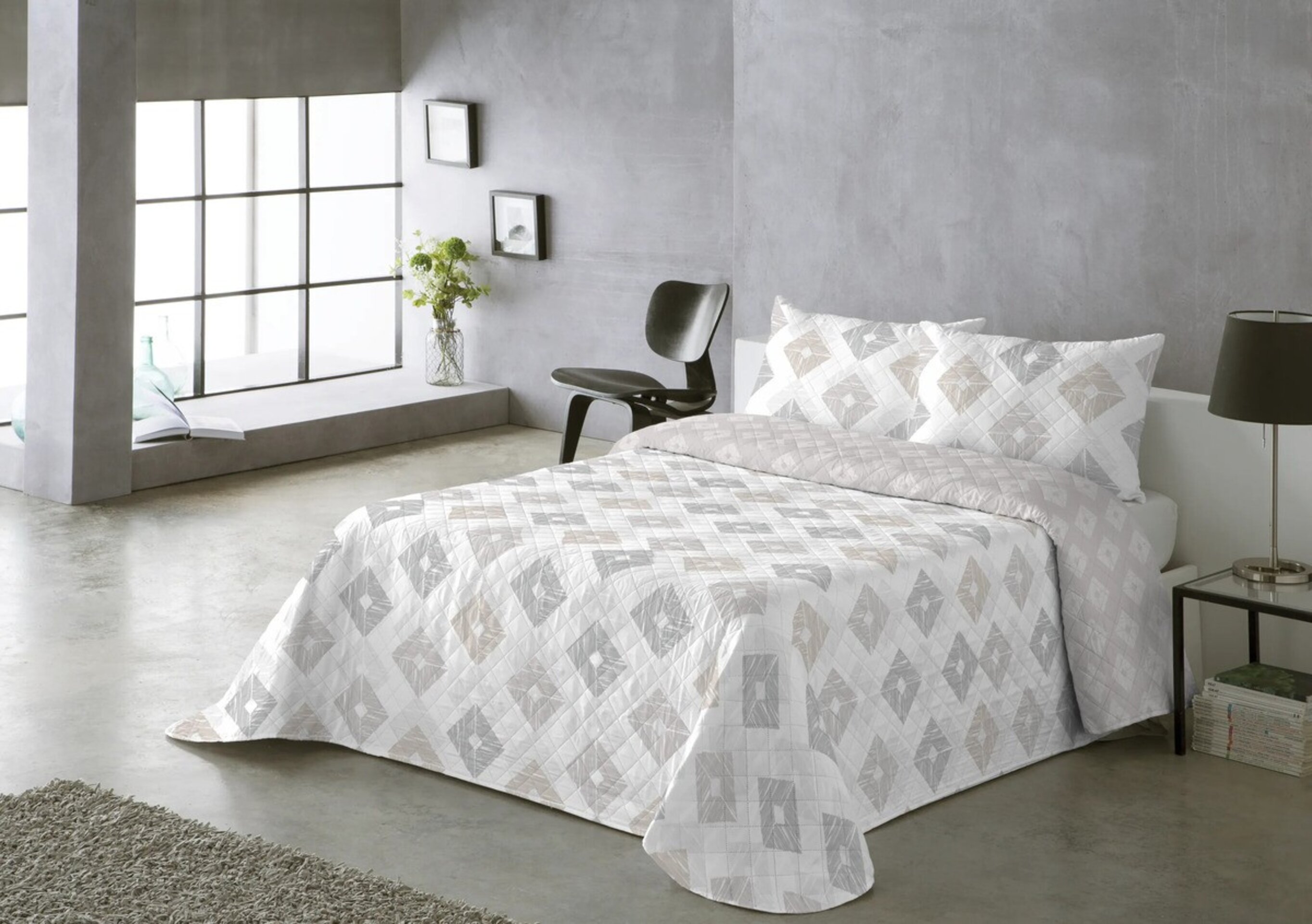 Colcha Rombos Beige - 1