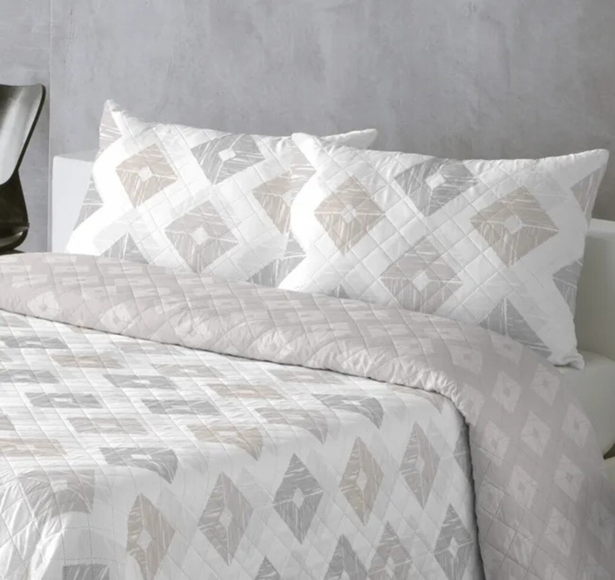 Colcha Rombos Beige - 3