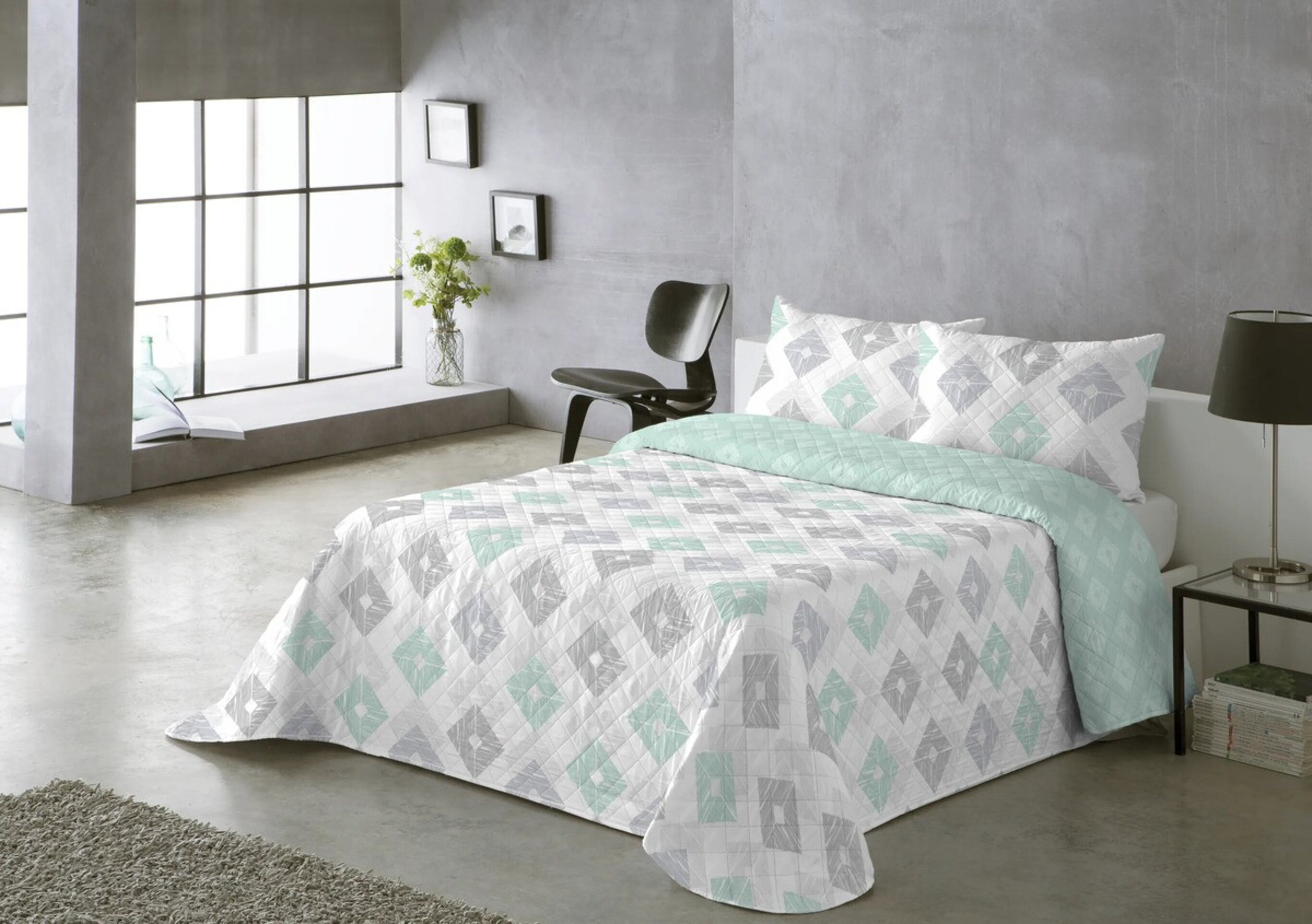 Colcha Rombos Aqua - 1