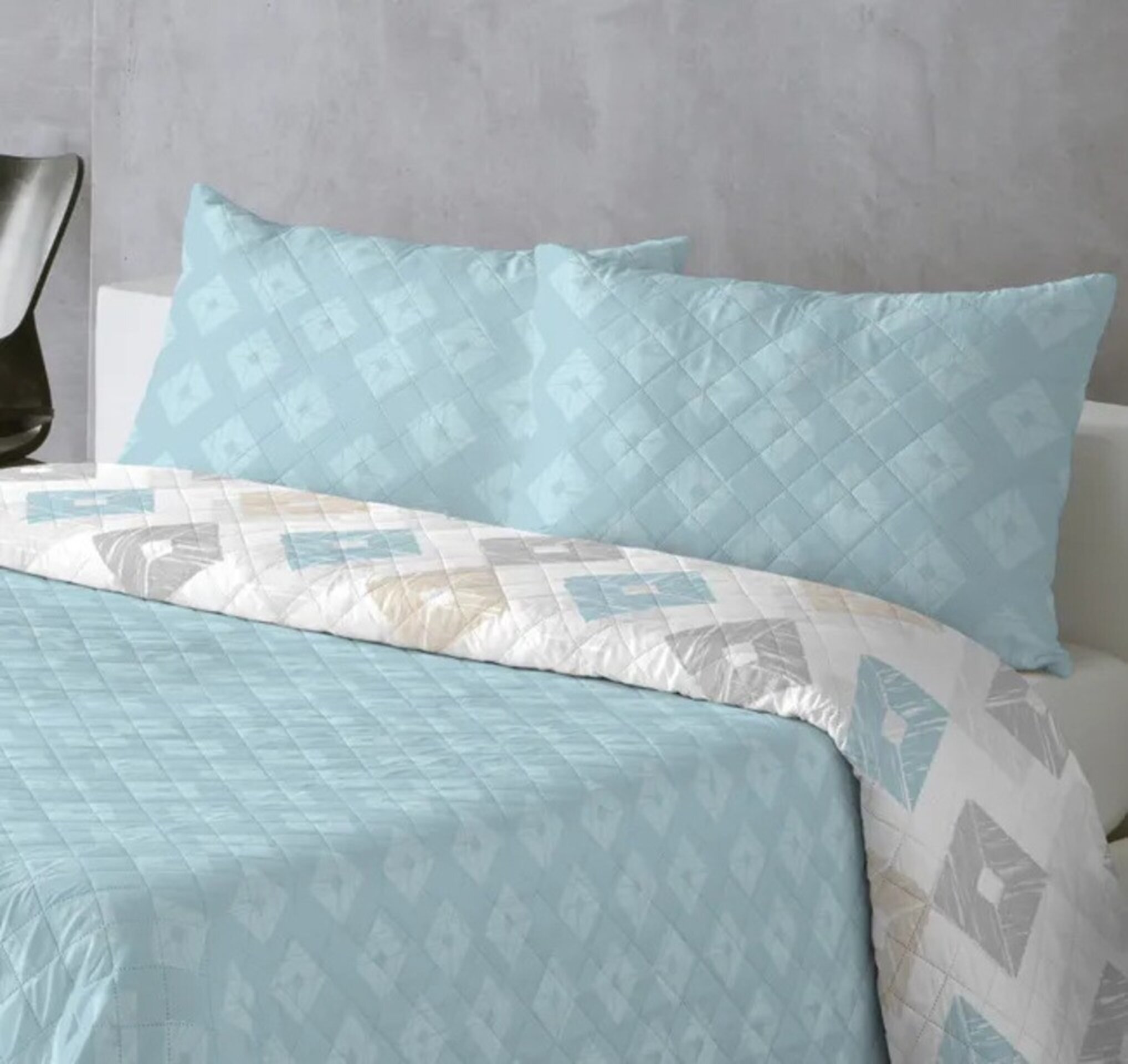 Colcha Rombos Azul - 4